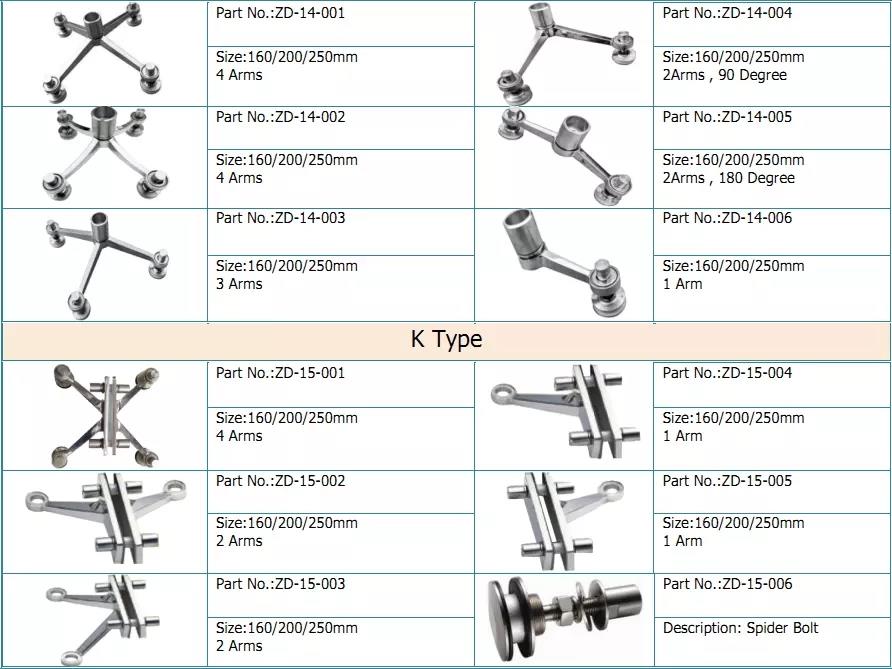 Stainless Steel Glass Spider factory