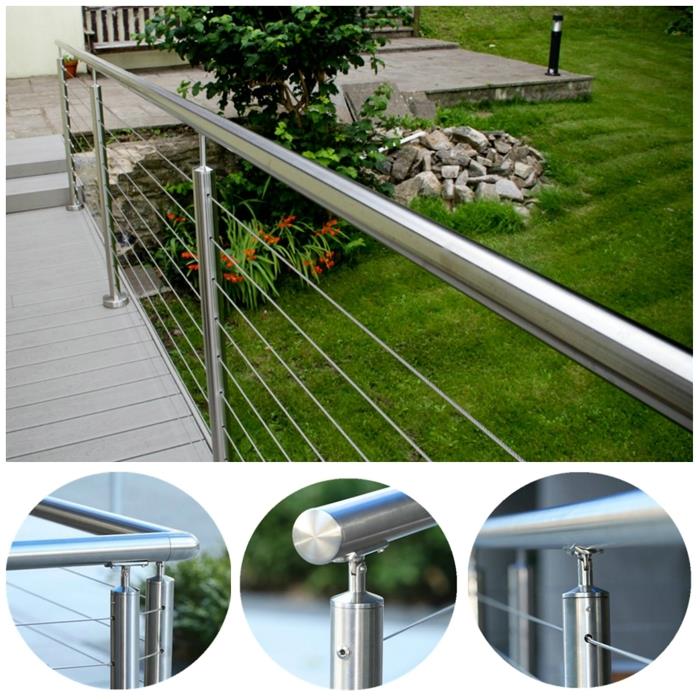 Outdoor stainless steel bulustrade cable railing systems